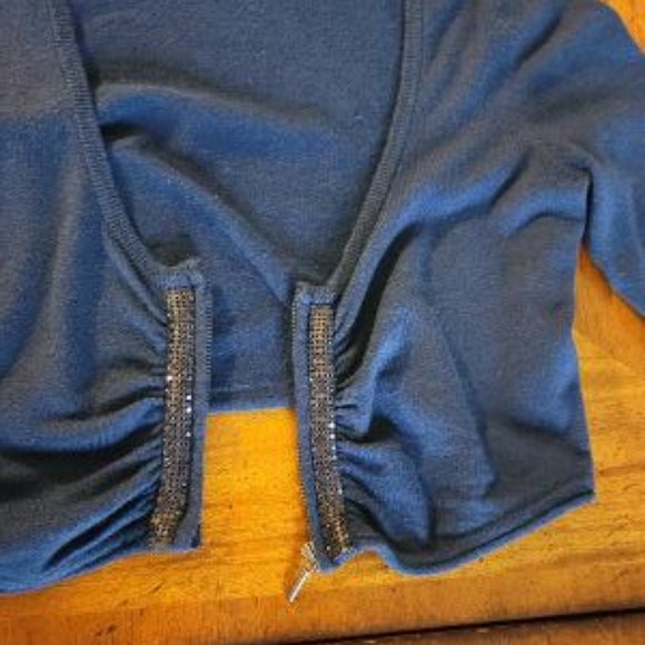 Express Navy Crop Sweater - Picture 5 of 11